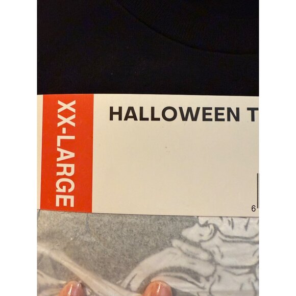 Halloween Skeleton T Shirt Size XXL Black White Ribcage Graphic Tee Costume - Picture 6 of 7